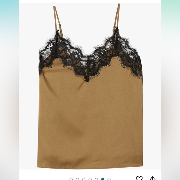 NWOT | The Drop Women's Natalie V-Neck Lace Trimmed Camisole Tank Top | L - Picture 2 of 3